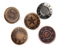 Jeansknopf 20 mm, Silber und Bronce