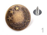 Jeansknopf 20 mm, Silber und Bronce