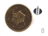 Jeansknopf 20 mm, Silber und Bronce