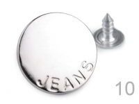 Jeansknopf 20 mm, Silber und Bronce