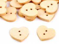 Holzknopf Herz 20 mm 5 Stück