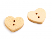 Holzknopf Herz 20 mm 5 Stück