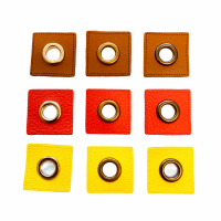 Ösenpatch Quadrat Ø 10 mm Diverse Farben, 2 Stück