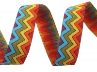 Webband Regenbogen ZickZack  16 mm