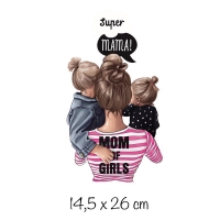 Bügelbild Mom & Girls Pink