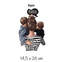 Bügelbild Mom & Boys Schwarz