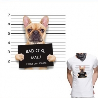 Bügelmotiv Häftling Hund