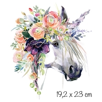 Bügelbild Flower Einhorn