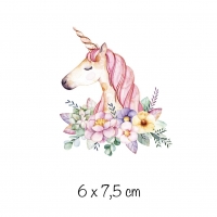 Bügelbild Einhorn mit Rosa Mähne klein