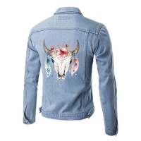 Bügelbild Boho Ziege Skull