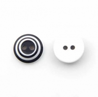 Knopf Schwarz-Weiss gestreift 12 mm