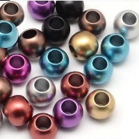 Grosslochperlen metallic