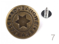 Jeansknopf 20 mm, Silber und Bronce