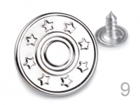 Jeansknopf 20 mm, Silber und Bronce