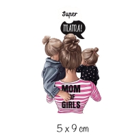 Bügelbild Mom & Girls Pink, klein