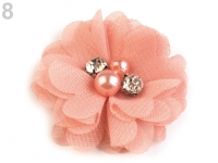 Stoffblume 50 mm mit Perlen
