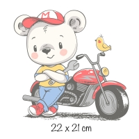 Bügelbild  Biker Bär