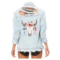 Bügelbild Boho Ziege Skull