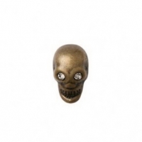 Skull Metallknopf mit Strass und Öse